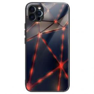 Cover iPhone 14 Pro Rød Linje Hærdet Glas