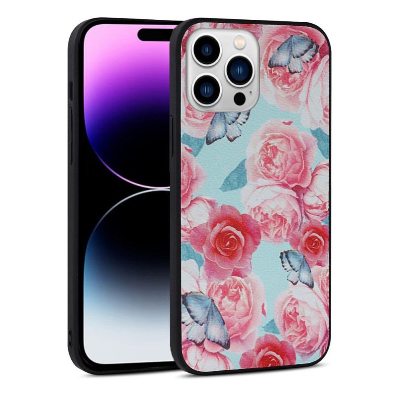 Mobilcover iPhone 14 Pro Blomster I Kunstlæder