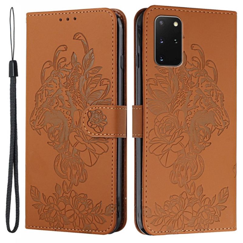 Flip Cover Samsung Galaxy S20 Plus / S20 Plus 5G Med Snor Barok Strappy Tiger