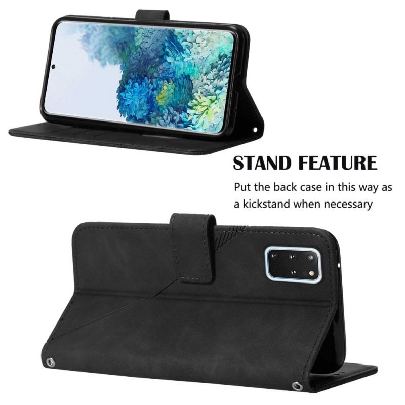 Flip Cover Samsung Galaxy S20 Plus / S20 Plus 5G Pyramide Lædereffekt