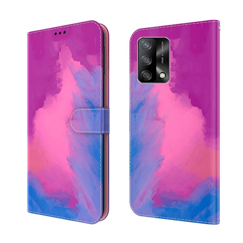 Læder Cover Oppo A74 4G Akvarel