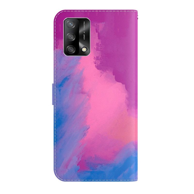 Læder Cover Oppo A74 4G Akvarel