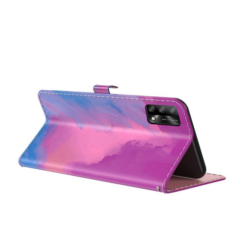 Læder Cover Oppo A74 4G Akvarel