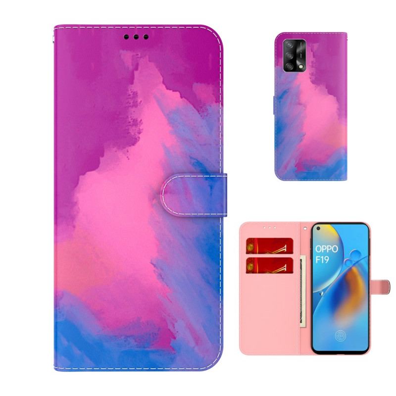 Læder Cover Oppo A74 4G Akvarel