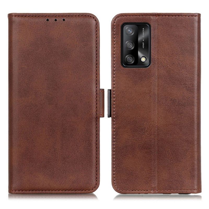 Læder Cover Oppo A74 4G Flip Cover Dobbelt Klap