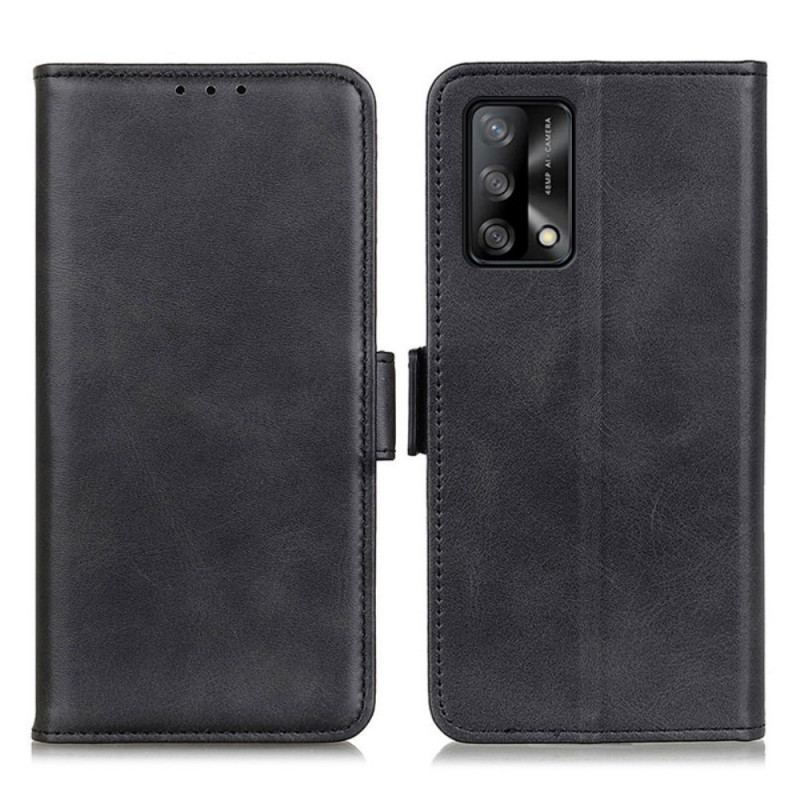 Læder Cover Oppo A74 4G Flip Cover Dobbelt Klap