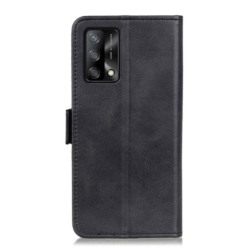 Læder Cover Oppo A74 4G Flip Cover Dobbelt Klap