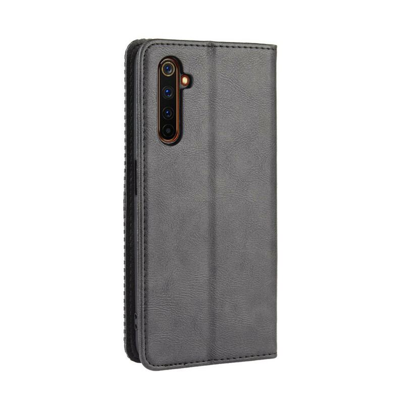 Cover Realme X50 Pro Flip Cover Stiliseret Vintage Lædereffekt