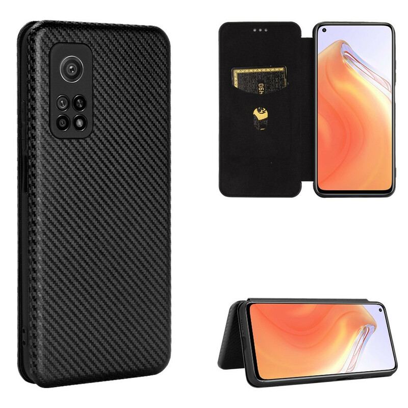 Cover Xiaomi Mi 10T / 10T Pro Flip Cover Kulfiber Med Støttering