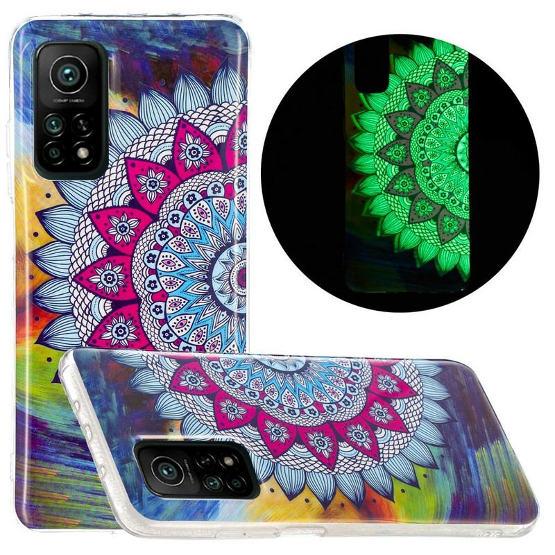 Cover Xiaomi Mi 10T / 10T Pro Fluorescerende Farverig Mandala