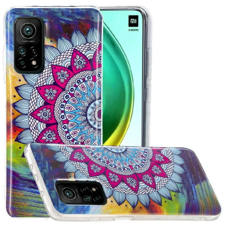 Cover Xiaomi Mi 10T / 10T Pro Fluorescerende Farverig Mandala