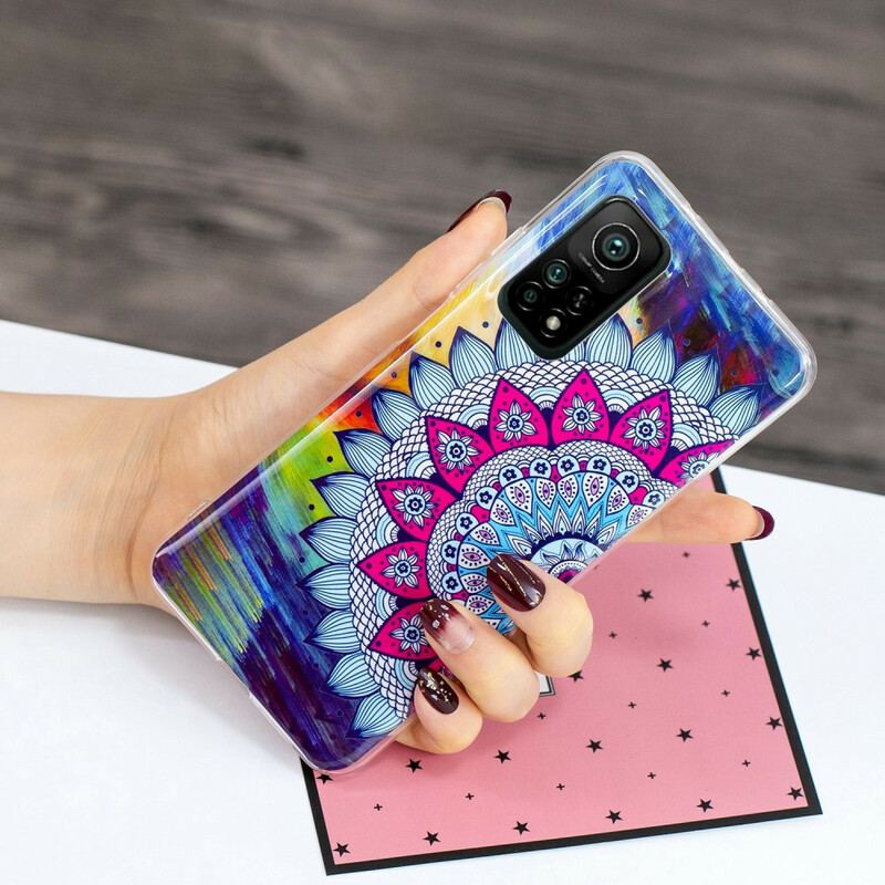 Cover Xiaomi Mi 10T / 10T Pro Fluorescerende Farverig Mandala