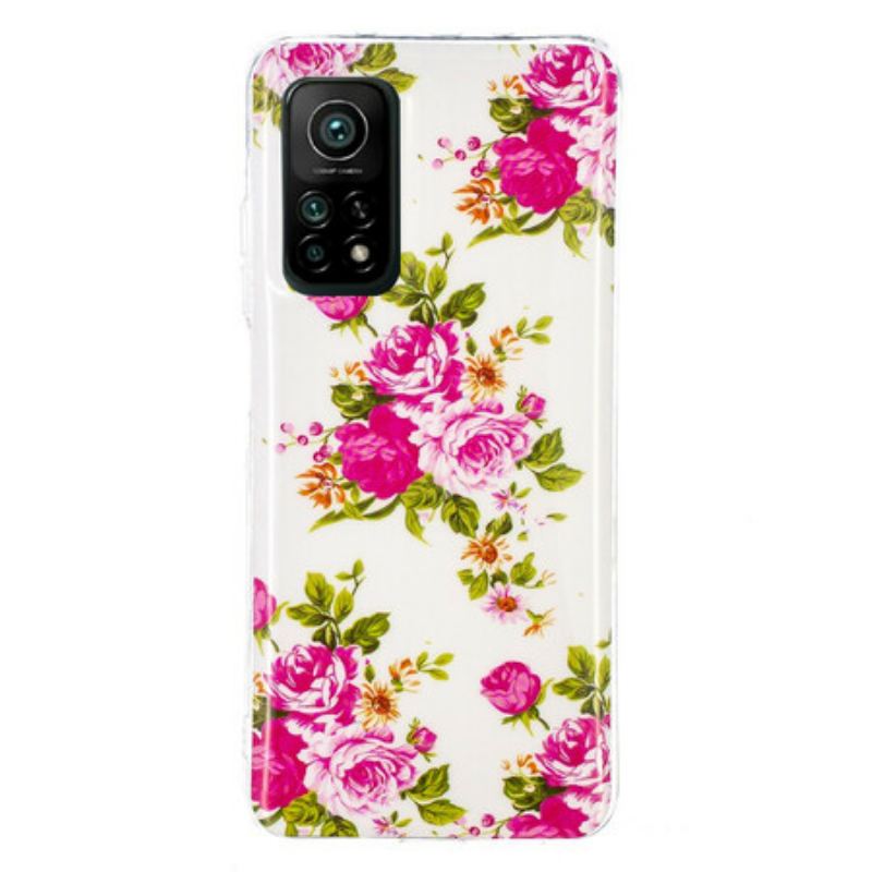 Cover Xiaomi Mi 10T / 10T Pro Fluorescerende Liberty-blomster