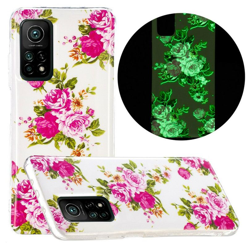 Cover Xiaomi Mi 10T / 10T Pro Fluorescerende Liberty-blomster