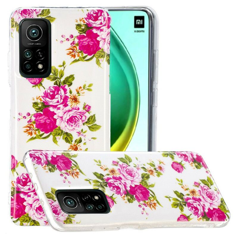 Cover Xiaomi Mi 10T / 10T Pro Fluorescerende Liberty-blomster