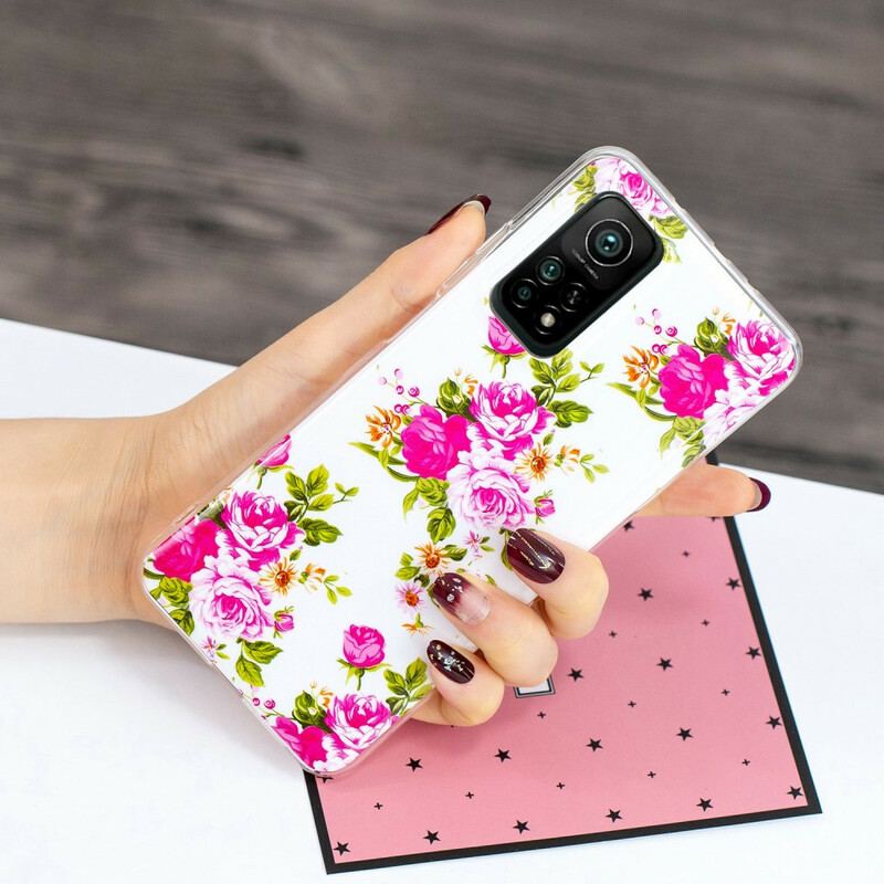 Cover Xiaomi Mi 10T / 10T Pro Fluorescerende Liberty-blomster