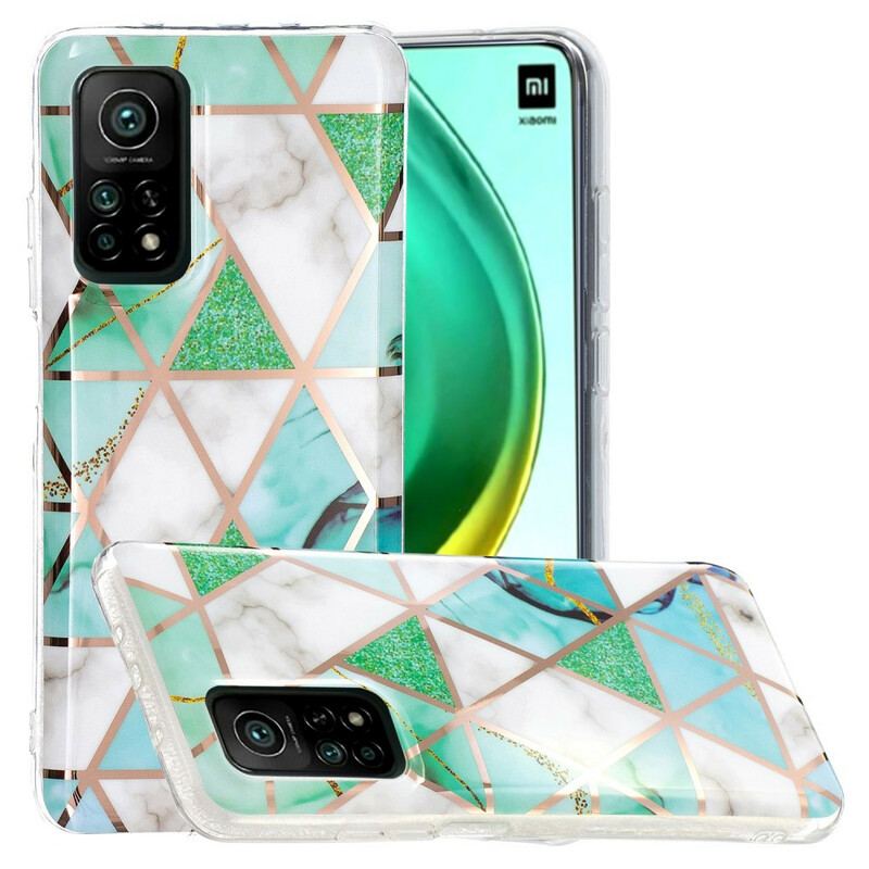 Cover Xiaomi Mi 10T / 10T Pro Marmorfarvet Geometri 2