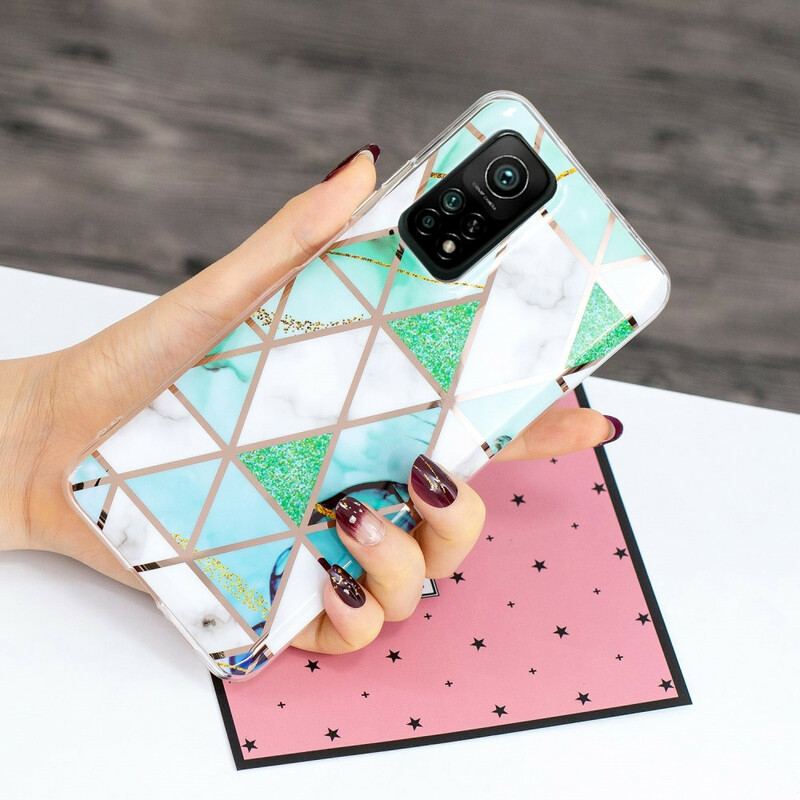 Cover Xiaomi Mi 10T / 10T Pro Marmorfarvet Geometri 2