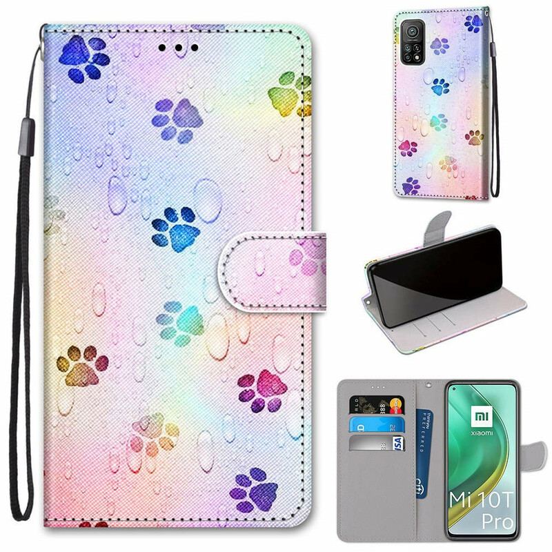 Flip Cover Xiaomi Mi 10T / 10T Pro Fodspor I Regnen