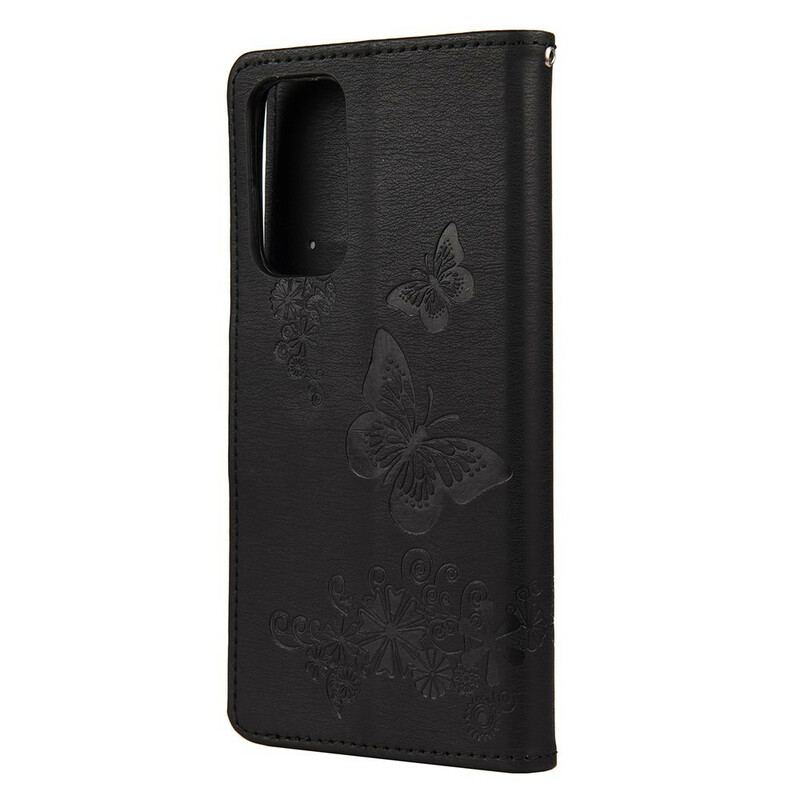 Flip Cover Xiaomi Mi 10T / 10T Pro Kun Sommerfugle Med Snor