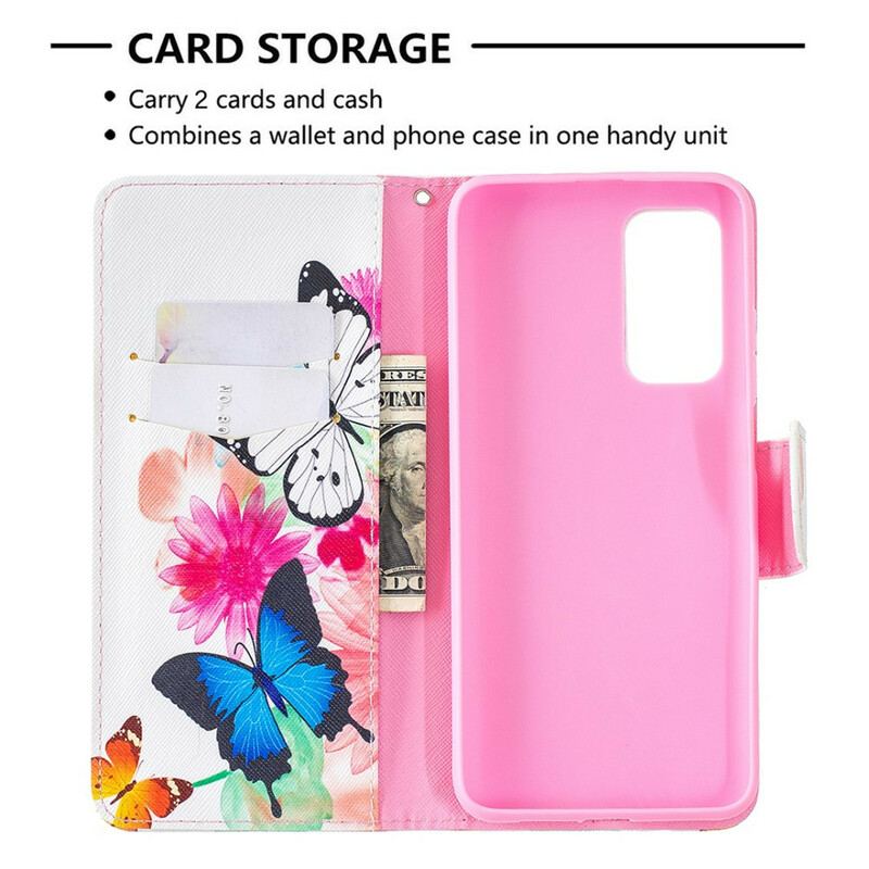 Flip Cover Xiaomi Mi 10T / 10T Pro Malede Sommerfugle