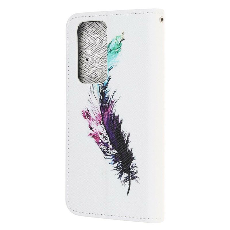 Flip Cover Xiaomi Mi 10T / 10T Pro Med Snor Fjer Med Snor