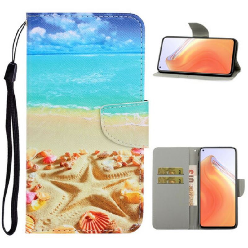 Flip Cover Xiaomi Mi 10T / 10T Pro Med Snor Lanyard Beach