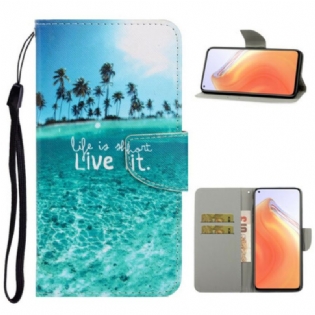 Flip Cover Xiaomi Mi 10T / 10T Pro Med Snor Live It At Lanyard