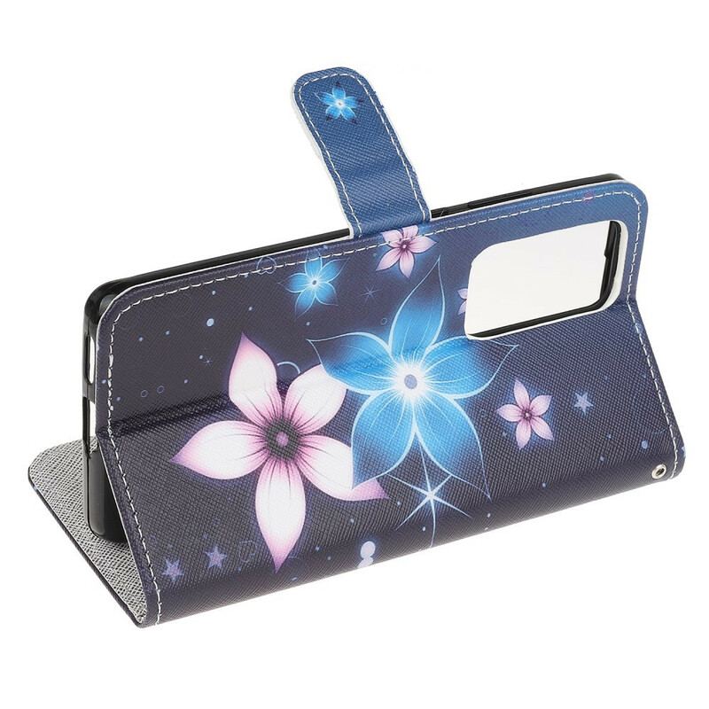 Flip Cover Xiaomi Mi 10T / 10T Pro Med Snor Lunar Strap Blomster