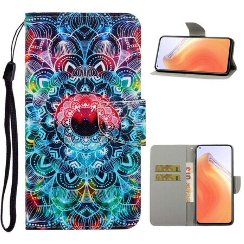 Flip Cover Xiaomi Mi 10T / 10T Pro Med Snor Prangende Strappy Mandala