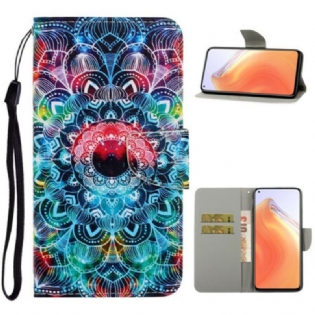 Flip Cover Xiaomi Mi 10T / 10T Pro Med Snor Prangende Strappy Mandala