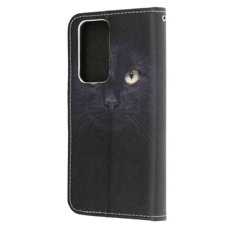 Flip Cover Xiaomi Mi 10T / 10T Pro Med Snor Strappy Black Cat Eyes