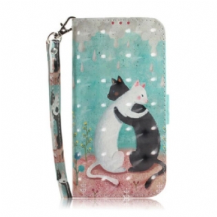 Flip Cover Xiaomi Mi 10T / 10T Pro Med Snor Strappy Cat Friends