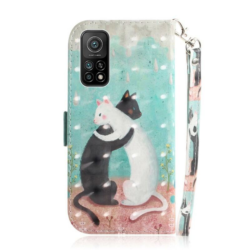 Flip Cover Xiaomi Mi 10T / 10T Pro Med Snor Strappy Cat Friends