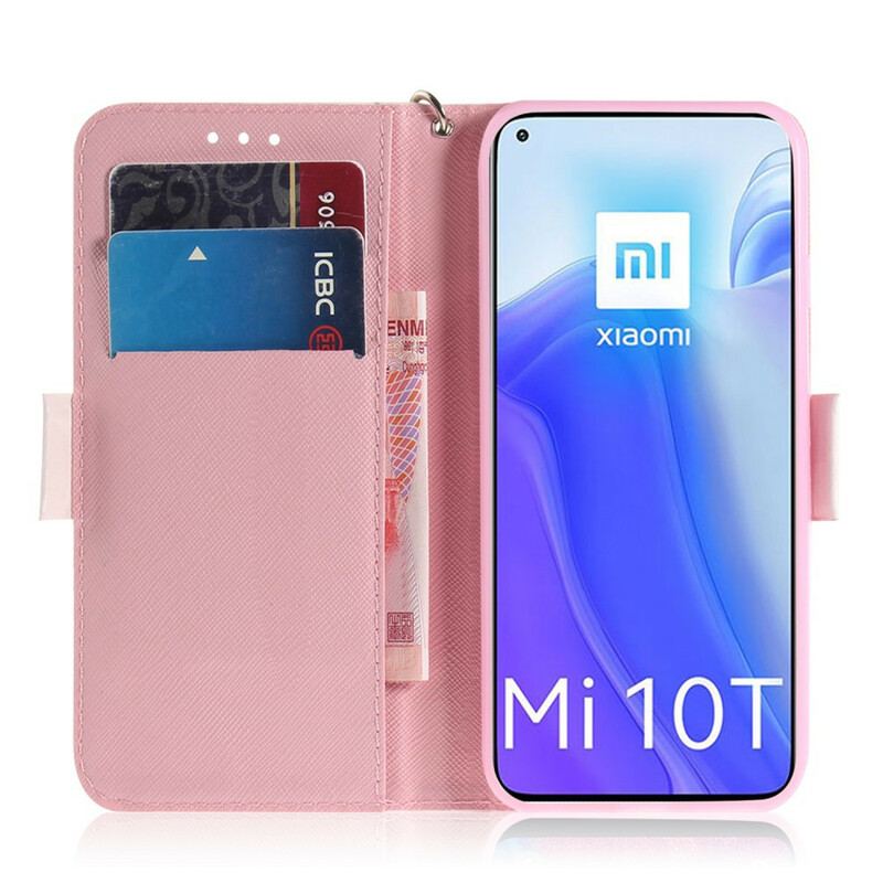 Flip Cover Xiaomi Mi 10T / 10T Pro Med Snor Strappy Cat Friends