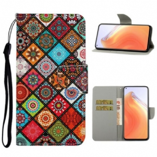 Flip Cover Xiaomi Mi 10T / 10T Pro Patchwork Mandalaer Med Snor