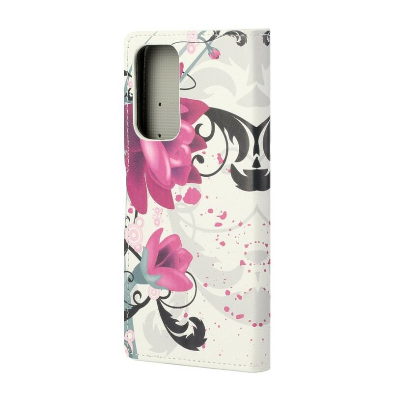 Læder Cover Xiaomi Mi 10T / 10T Pro Tropiske Blomster