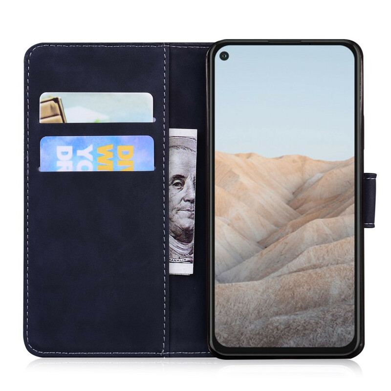 Flip Cover Google Pixel 5A Monokrom Lædereffekt