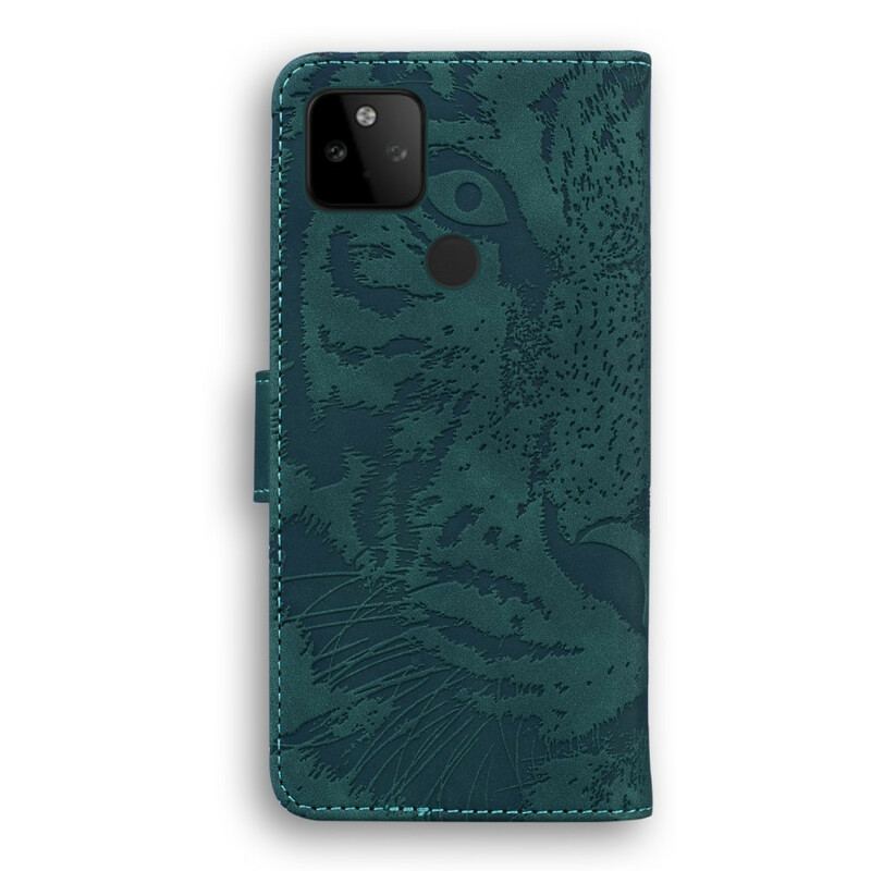 Flip Cover Google Pixel 5A Tiger Ansigtsprint