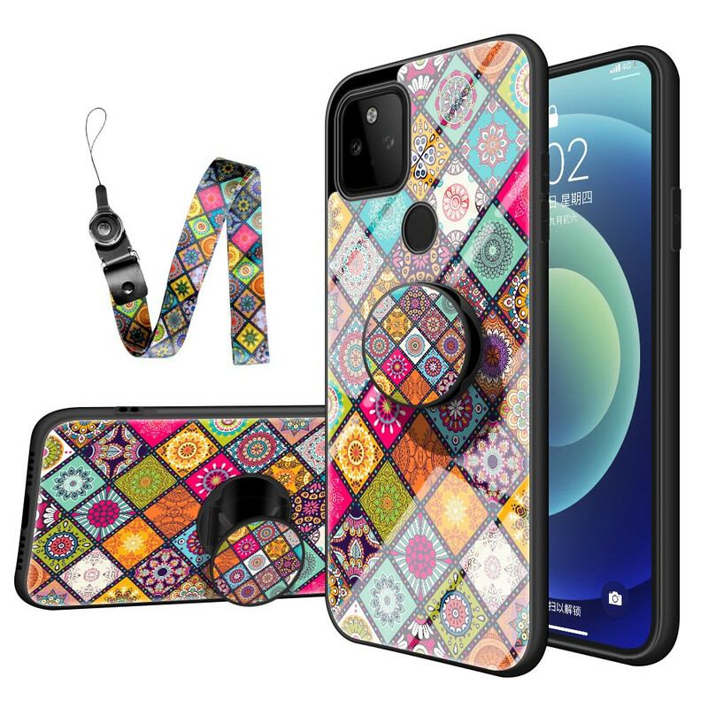 Mobilcover Google Pixel 5A Patchwork Magnetisk Holder