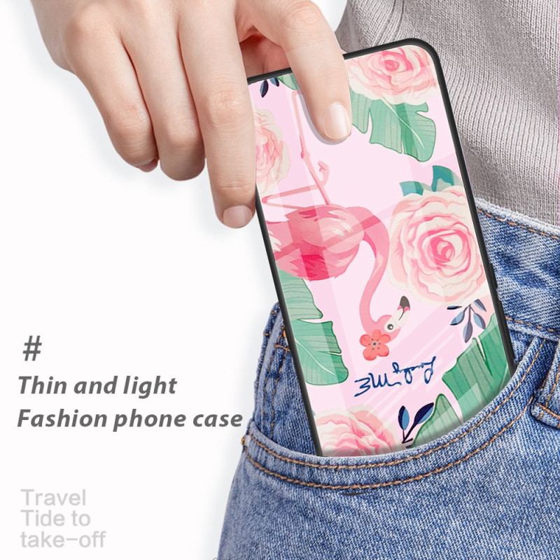 Cover iPhone 16 Plus Lyserøde Blomster Af Hærdet Glas