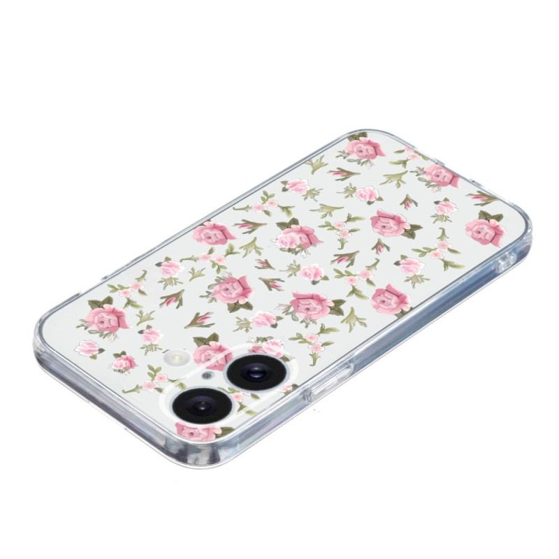 Cover iPhone 16 Plus Små Lyserøde Blomster