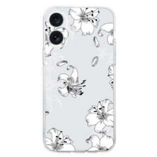 Cover iPhone 16 Plus Telefon Etui Hvide Blomster