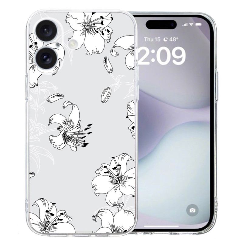 Cover iPhone 16 Plus Telefon Etui Hvide Blomster