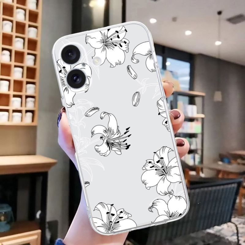 Cover iPhone 16 Plus Telefon Etui Hvide Blomster