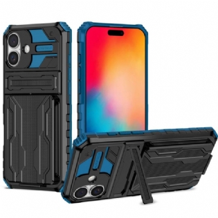 Cover iPhone 16 Plus Telefon Etui Integreret Kortholder Og Support