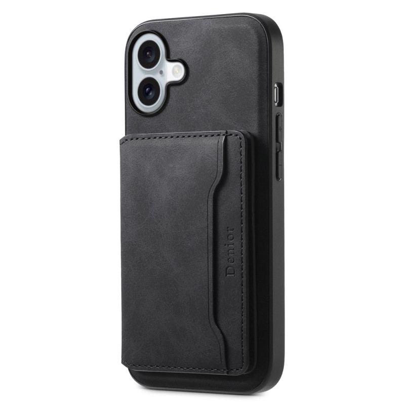 Cover iPhone 16 Plus Telefon Etui Kortholder Med Ruskindseffekt Magsafe-kompatibel