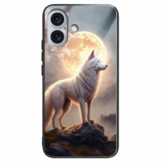 Cover Til iPhone 16 Plus Moonlight Wolf Hærdet Glas