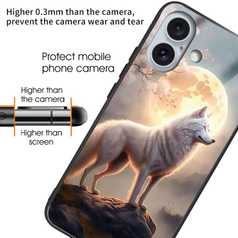 Cover Til iPhone 16 Plus Moonlight Wolf Hærdet Glas