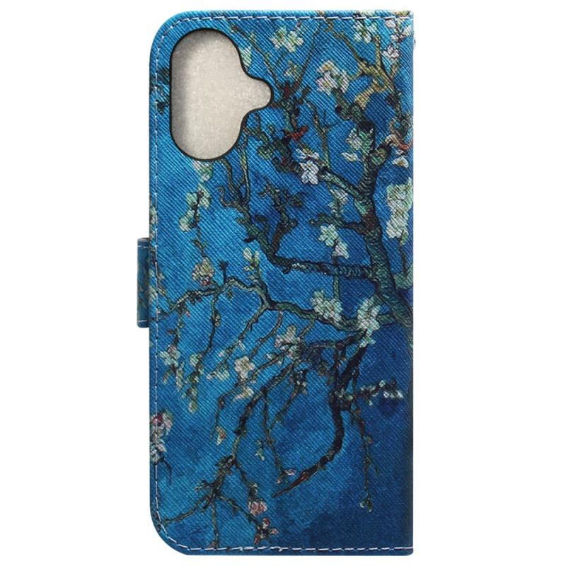 Flip Cover iPhone 16 Plus Abrikosblomster